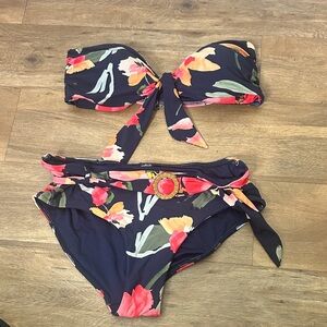 Floral Strapless Bikini Set Seafolly size 6